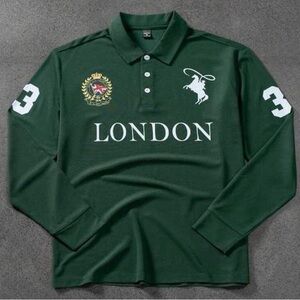 Green Polo Long Sleeve Shirt